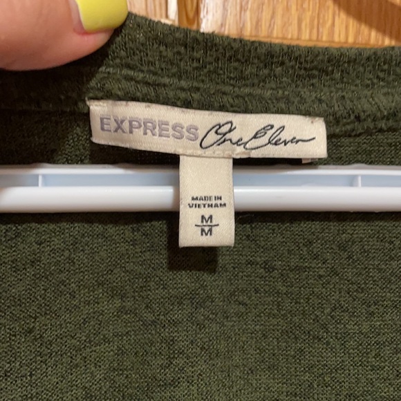 Express V-neck sweater, army green, size M - Picture 2 of 6